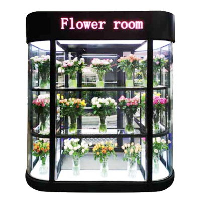 MS-Q21QF Curved glass walk in floral cooler