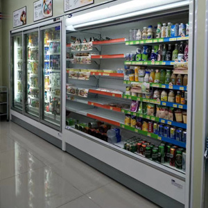 Convenience store air curtain cabinet