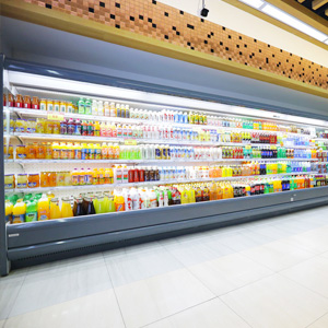 Extended Air Curtain Cabinet for External Machine in supermarket