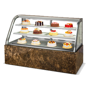 luxury double-arc three-layer backsliding door cake display case