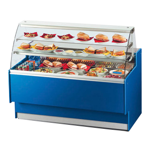 The BX blue three-tiered cake cabinet bakery display casesThe