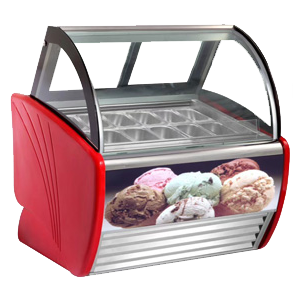 BX curved face ice cream showcase commercial ice cream display freezer
