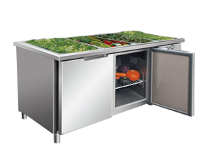 COUNTERTOPS, full-size, perforated pizza tab refrigerated worktablesles