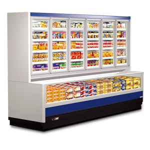 Sub-cabinet-Supermarket Sliding Top Glass Chest Combined Island Commercial Freezer