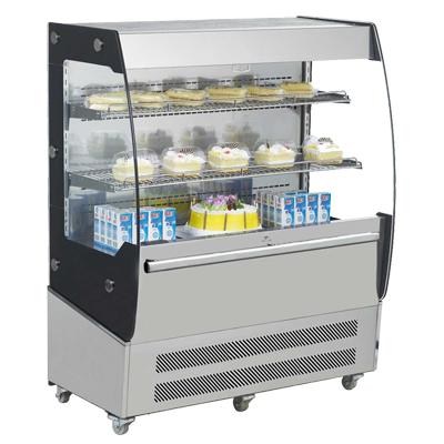 Cake Display case Price Chiller with Curved Glass for cake display cabinet Three-tiered open-top cake cabinet