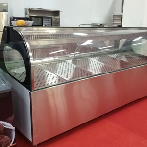 STAINLESS STEEL BACK DOOR DELI cabinet Presentation of meats and cheeses sausages