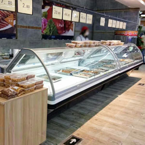 Duck Neck Deli front and back sliding doors Red Meat Refrigerated Display Case