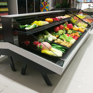 Large supermarket vertical fruit crisper Multi-Deck Merchandiser