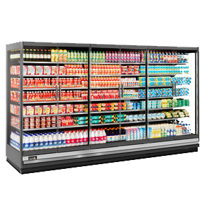 Rimless commercial freezer merchandiser