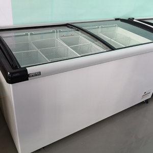 Aluminum Alloy frame island cabinet with deep bottom cabinet supermarket island freezer