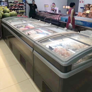 market vegetable meat refrigerator island cabinet