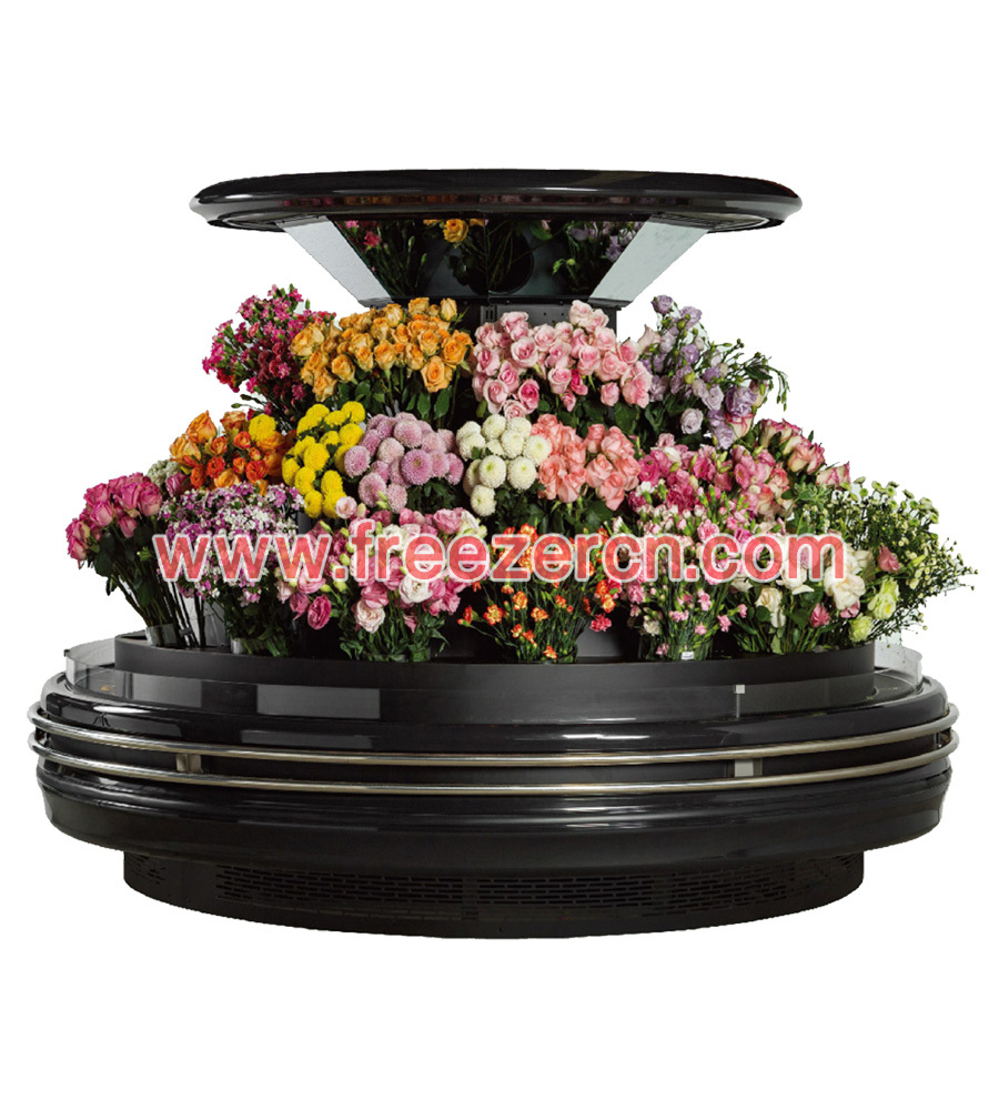 Circular floral cooler cabinet
